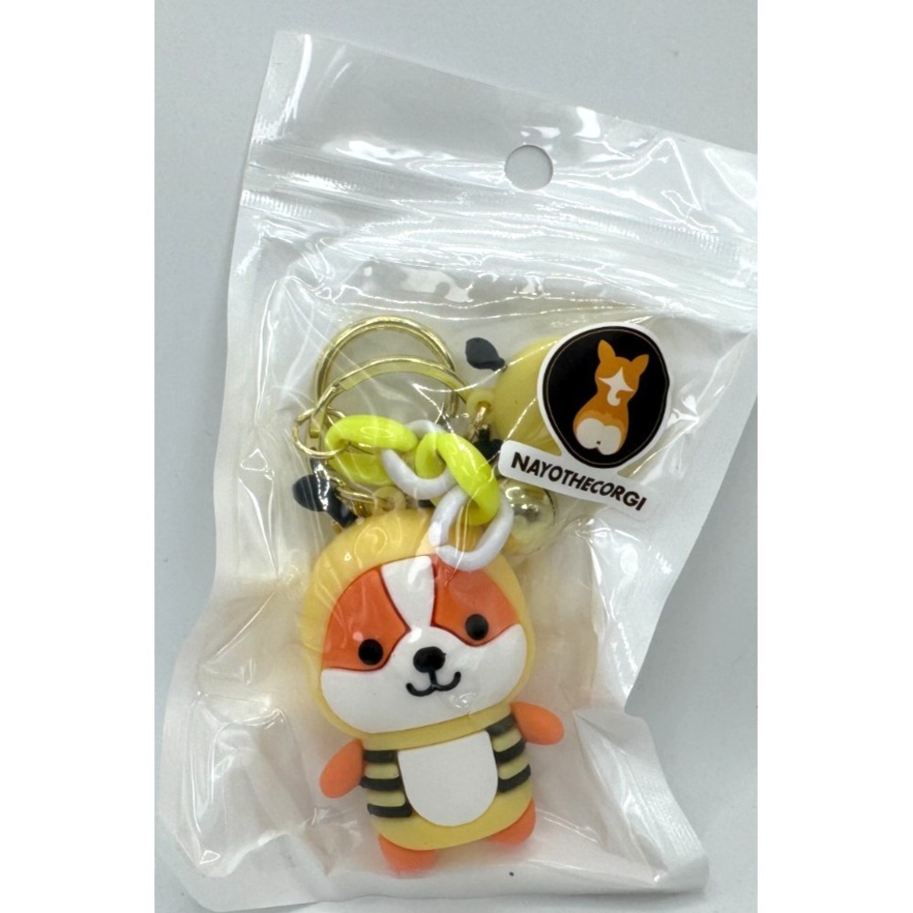 Nayo The Corgi Keychain Buddy Bee Figure Charm Key Ring Yellow New In Bag